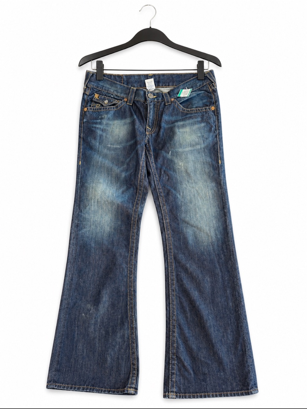 True Religion Joey Flare Jeans Made in USA Dark Wash Size 34